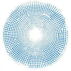 Poster - A blue circle composed of dots, a vector logo on a white background