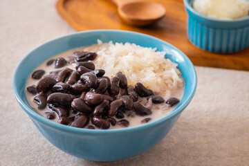 Wall Mural - Black bean and sweet sticky rice in coconut milk, Thai dessert .