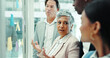 © peopleimages.com - Manager, planning and business people by board in office with brainstorming for collaboration. Research, meeting and team of public relations employees with information for media press release.