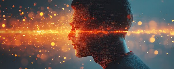 Poster - A man utilizing digital technology for internetbased global connections, empowering business decisions, digital marketing, and banking with big data and online networks