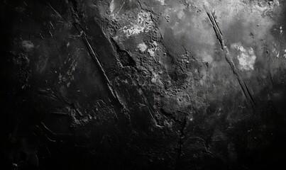 Poster - Textured black surface with scratches and imperfections, abstract design, dark tones, rough appearance