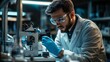 © Visioner - Scientist in a Lab Coat Examining a Sample Under a Microscope