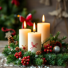 Fototapete - Christmas and Happy New Year Background with Snowflakes on red background generative AI tools
