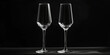 © Taras Vykhopen - Elegant and minimalistic pair of champagne glasses with soft bokeh backdrop