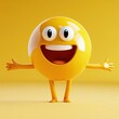 © Craft Svg - A cheerful, 3Drendered yellow emoticon with outstretched arms, expressing pure joy.