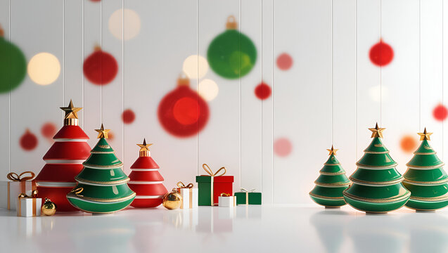 Christmas and Happy New Year Background with Snowflakes on red background generative AI tools