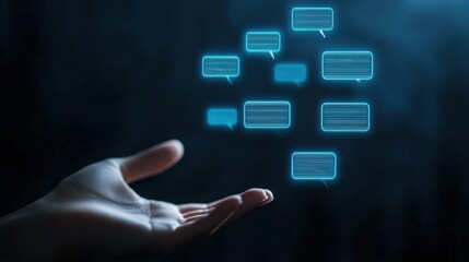 Poster - Futuristic Chatbot Interface Visualizing Communication with Customer Engagement Elements
