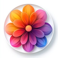 Wall Mural - Stunning Colorful 3D Flower Design