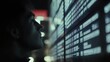 © yang - Person standing in front of a job listings board, scanning opportunities with a focused expression. The scene conveys the pursuit of career advancement and the search for meaningful employment.