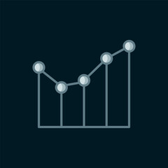Poster - line graph, schedule, chart, diagram, infographic, pie graph icon isolated on black background. flat