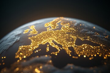 Aufkleber - Illuminated Global Connections Nighttime Satellite View of Europe and Africa