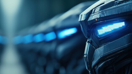 Poster - Futuristic Assembly Line Showcasing Advanced Hardware in a High-Tech Environment