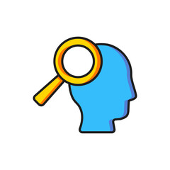 Poster - color magnifying glass for search job icon isolated on white background. recruitment or selection co