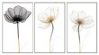 © Olga - Minimalist floral art triptych with abstract blooming flowers