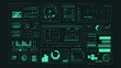 © Photocreo Bednarek - Grid-based green digital interface with futuristic data displays