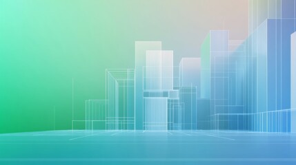 Gradient architecture blueprint of modern buildings in a city background visualizing urban development concept