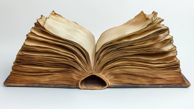 An open-book-shaped text box with turning pages.