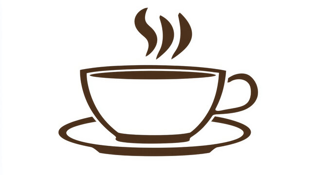 A coffee cup-shaped text box with steam rising from the top.
