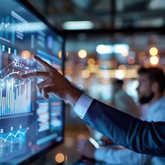 Poster - Business Professional Analyzing Digital Data on Modern Screen