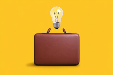 Poster - A simple graphic of a briefcase and a light bulb combined, representing business ideas and innovation