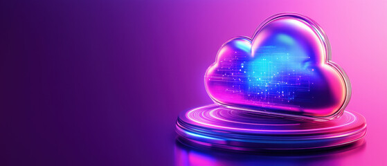 Poster - vibrant cloud symbol representing digital transformation and technology