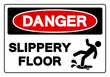© ยงยุทธ จันทะบุตร - Danger Slippery Floor Symbol Sign,Vector Illustration, Isolate On White Background Label. EPS10