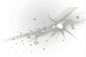 Canvas Print - png dust sparks and white stars sparkling universe light.