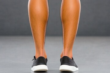 Wall Mural - a close-up of smooth, hair-free skin on a client leg after an epilation session, with a soft focus o