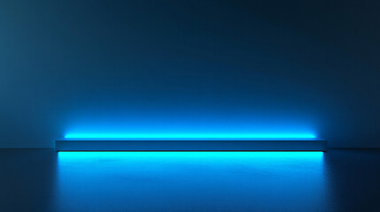 Leinwandbilder - A soft glowing blue light enhances a minimalistic gradient design, offering a serene and elegant background.

