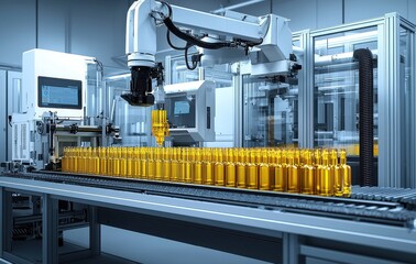 Poster - Advanced food packaging production line with robotic automation technology