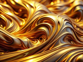Poster - Discover the Elegance of Fluid Gold Patterns in Abstract Art Captured Through Tilt-Shift Photography for a Unique Perspective on Contemporary Design and Aesthetics