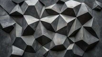 Poster - Abstract Geometric Textured Surface with Dark Tones and Shadows