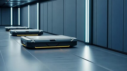 Poster - Advanced Robotics in Futuristic Warehouse with Autonomous Delivery Drones