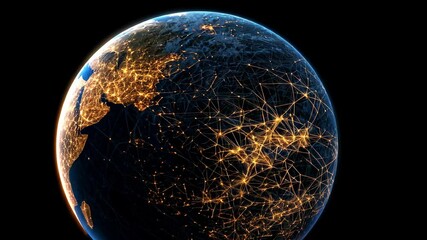 Poster - Abstract Digital Network Visualization of Connections in a Global Sphere