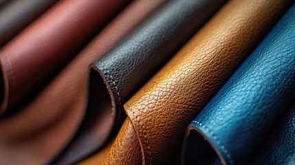 Poster - Close-up of gradient leather with a seamless transition between shades, offering a stylish and contemporary background for various uses