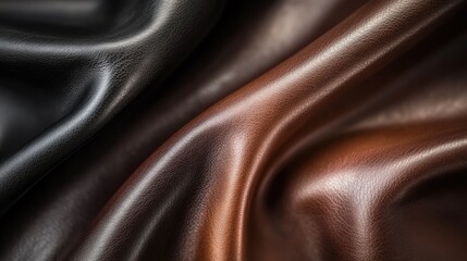 Poster - Elegant gradient leather texture transitioning from dark to light tones, creating a sophisticated, smooth background with subtle depth