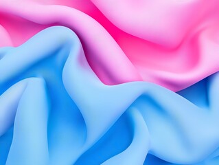 Poster - An energetic abstract design with pink and blue textures that flow like fabric.