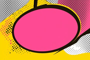Poster - A lively graphic design with a central oval encircled by an array of colorful dots.