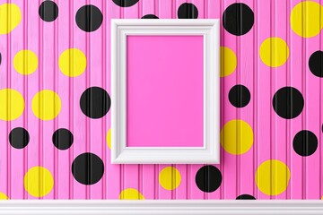 Poster - A lively image showcasing a big yellow circle with colorful dots around it.