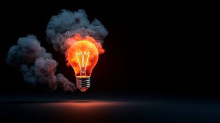 Poster - A radiant light bulb encircled by vibrant, swirling energy.
