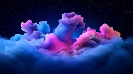 Poster - A lively abstract pattern featuring swirling, colorful waves and cosmic elements.