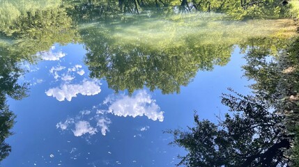 Poster - Serene Lakeside Forest with Ethereal Reflections in the Calm Waters