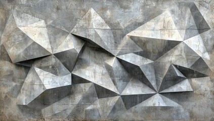 Poster - an abstract 3d depiction of a geometric form set against a modern backdrop with linked lines. perfec