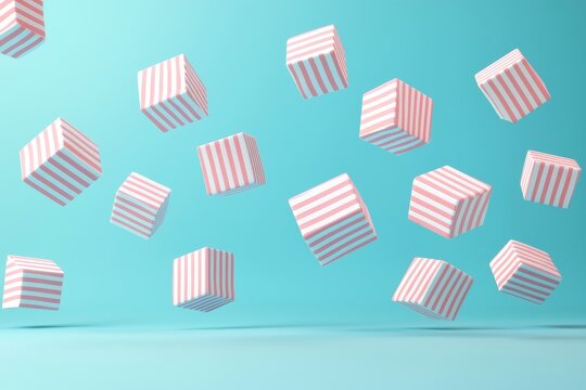 An abstract 3D rendering featuring geometric forms. Perfect for a contemporary poster, cover, branding, banner, and placard design.