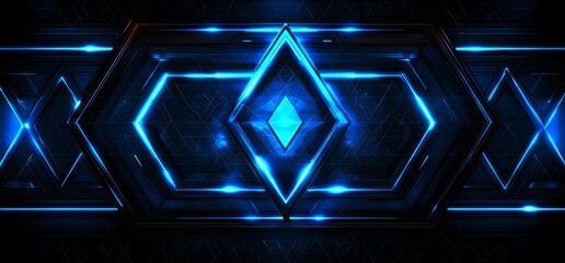 Poster - A 3D abstract rendering featuring a geometric background with a modern, futuristic design.