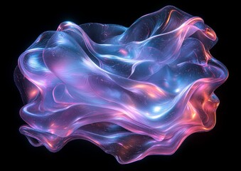 Poster - An abstract 3D rendering with a twisted form, used as a contemporary background design.