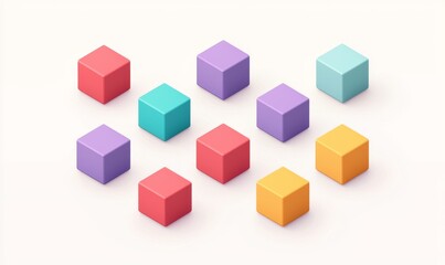 Poster - An abstract 3D composition of cubes forming a modern geometric background.
