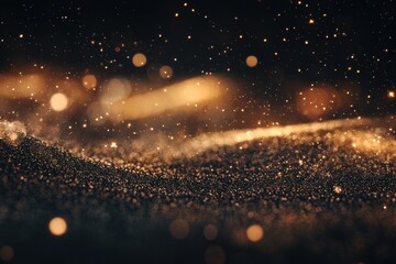Aufkleber - An enchanting display of golden glitter flows gracefully, offering a rich texture and ample space for text or graphic elements. Generative AI