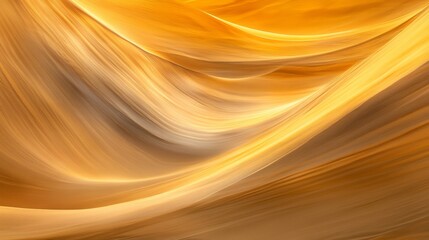 Poster - Flowing golden textures abstract art digital creation smooth environment close-up perspective visual harmony for serenity
