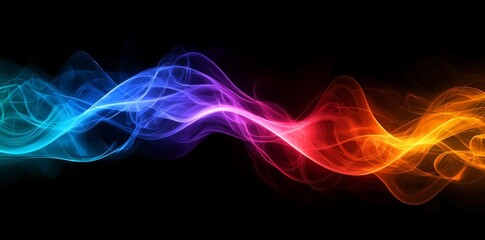 Poster - 3D render of rounded abstract lines against a black background.